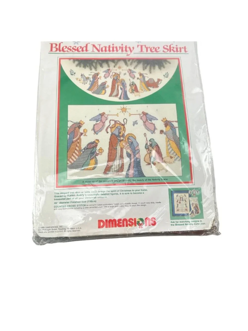 Dimensions Blessed Nativity Tree Skirt Counted Cross Stitch Kit 8379
